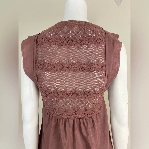 WILFRED lace trimmed silk top. Size XS - Picture 3 of 11